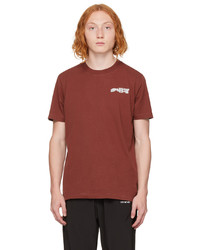 T-shirt girocollo stampata marrone di Off-White