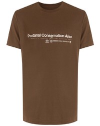 T-shirt girocollo stampata marrone di OSKLEN