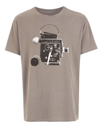 T-shirt girocollo stampata marrone di OSKLEN