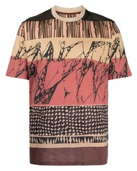 T-shirt girocollo stampata marrone di Paul Smith