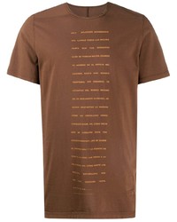 T-shirt girocollo stampata marrone di Rick Owens DRKSHDW