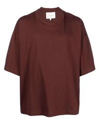 T-shirt girocollo stampata marrone di Studio Nicholson