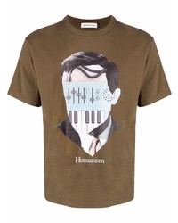 T-shirt girocollo stampata marrone di UNDERCOVE