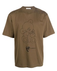T-shirt girocollo stampata marrone di UNDERCOVE