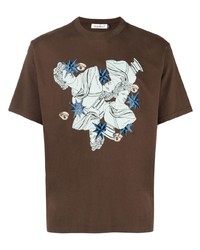 T-shirt girocollo stampata marrone di Undercover