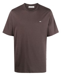 T-shirt girocollo stampata marrone di Wood Wood