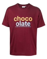 T-shirt girocollo stampata melanzana scuro di Chocoolate