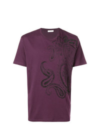 T-shirt girocollo stampata melanzana scuro di Etro