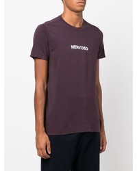 T-shirt girocollo stampata melanzana scuro di Aspesi