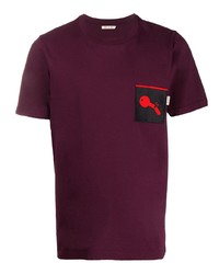 T-shirt girocollo stampata melanzana scuro di Marni