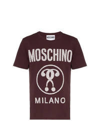 T-shirt girocollo stampata melanzana scuro di Moschino