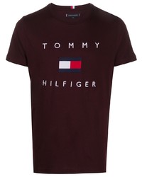 T-shirt girocollo stampata melanzana scuro di Tommy Hilfiger