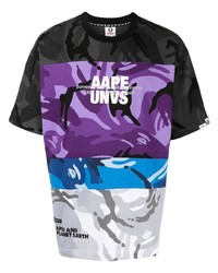 T-shirt girocollo stampata multicolore di AAPE BY A BATHING APE