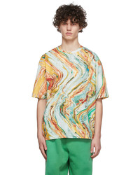 T-shirt girocollo stampata multicolore di Acne Studios