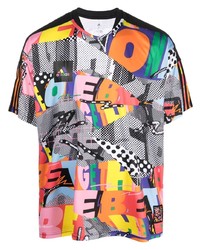 T-shirt girocollo stampata multicolore di adidas