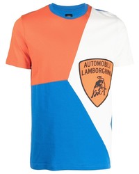 T-shirt girocollo stampata multicolore di Automobili Lamborghini
