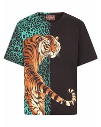 T-shirt girocollo stampata multicolore di Dolce & Gabbana