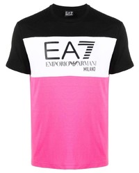 T-shirt girocollo stampata multicolore di Ea7 Emporio Armani