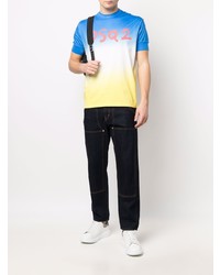 T-shirt girocollo stampata multicolore di DSQUARED2