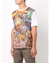 T-shirt girocollo stampata multicolore di Junya Watanabe MAN