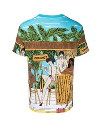 T-shirt girocollo stampata multicolore di Moschino