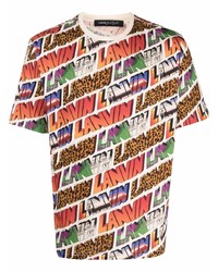 T-shirt girocollo stampata multicolore di Lanvin