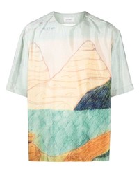 T-shirt girocollo stampata multicolore di Lemaire