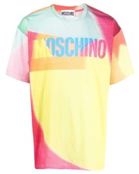 T-shirt girocollo stampata multicolore di Moschino