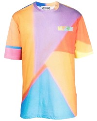 T-shirt girocollo stampata multicolore di Moschino