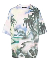 T-shirt girocollo stampata multicolore di Palm Angels