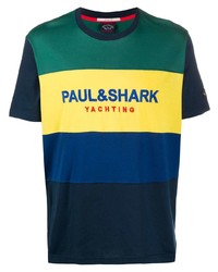 T-shirt girocollo stampata multicolore di Paul & Shark