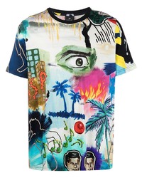 T-shirt girocollo stampata multicolore di PS Paul Smith
