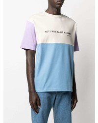 T-shirt girocollo stampata multicolore di Drôle De Monsieur