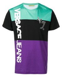 T-shirt girocollo stampata multicolore di VERSACE JEANS COUTURE