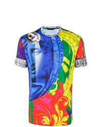 T-shirt girocollo stampata multicolore di Versace