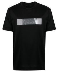 T-shirt girocollo stampata nera e argento di Emporio Armani