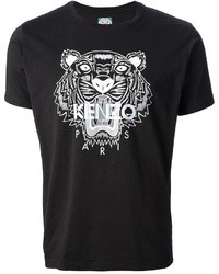 T-shirt girocollo stampata nera e bianca