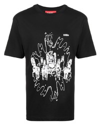 T-shirt girocollo stampata nera e bianca di 032c