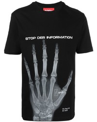 T-shirt girocollo stampata nera e bianca di 032c