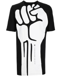 T-shirt girocollo stampata nera e bianca di 11 By Boris Bidjan Saberi