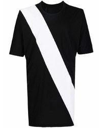 T-shirt girocollo stampata nera e bianca di 11 By Boris Bidjan Saberi
