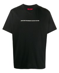 T-shirt girocollo stampata nera e bianca di 424