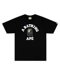 T-shirt girocollo stampata nera e bianca di A Bathing Ape