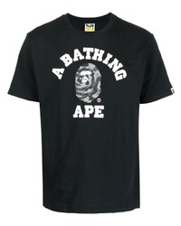 T-shirt girocollo stampata nera e bianca di A Bathing Ape