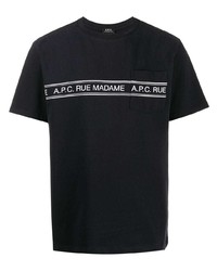 T-shirt girocollo stampata nera e bianca di A.P.C.