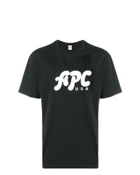 T-shirt girocollo stampata nera e bianca di A.P.C.