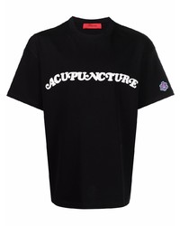T-shirt girocollo stampata nera e bianca di ACUPUNCTURE 1993