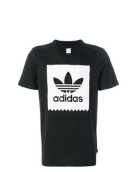 T-shirt girocollo stampata nera e bianca di adidas