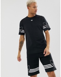 T-shirt girocollo stampata nera e bianca di adidas Originals