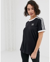 T-shirt girocollo stampata nera e bianca di adidas Originals